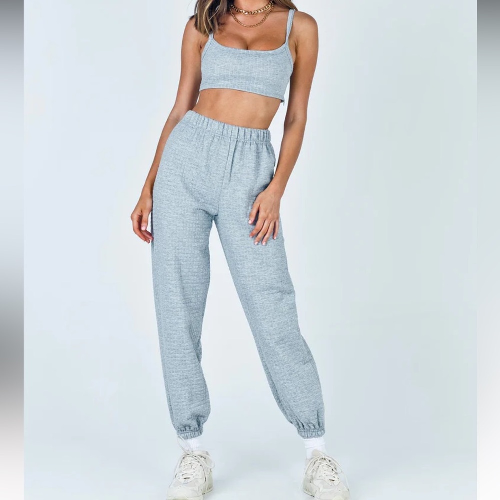 Women's High-Waist Heather Jogger Pants - Light Gray